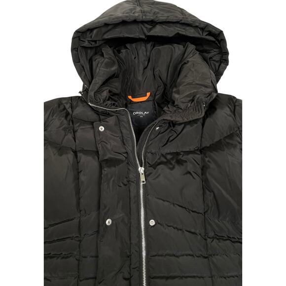 Orolay Down Filled Puffer Coat Black 2XL Hooded Winter Snow Skiing Outdoors - Picture 7 of 16